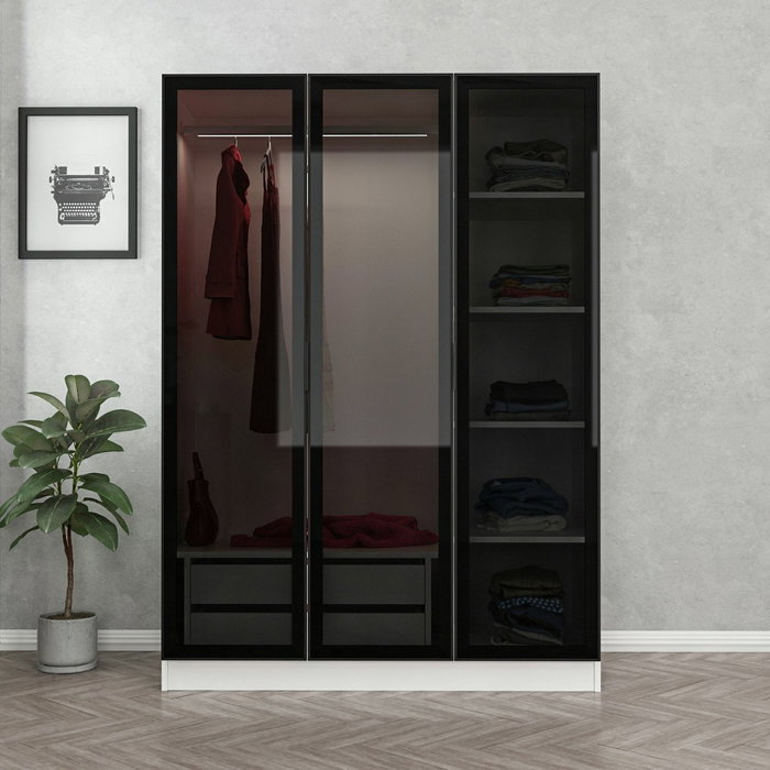 Hanah Home Armario Kale White Black